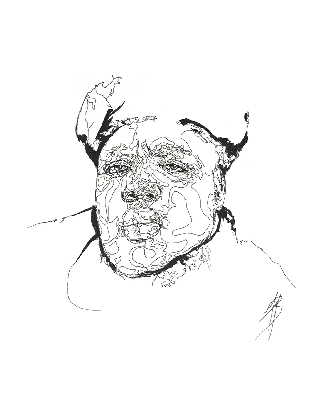 Pen and ink drawing by Augustus Rivers (Brightman), 2023