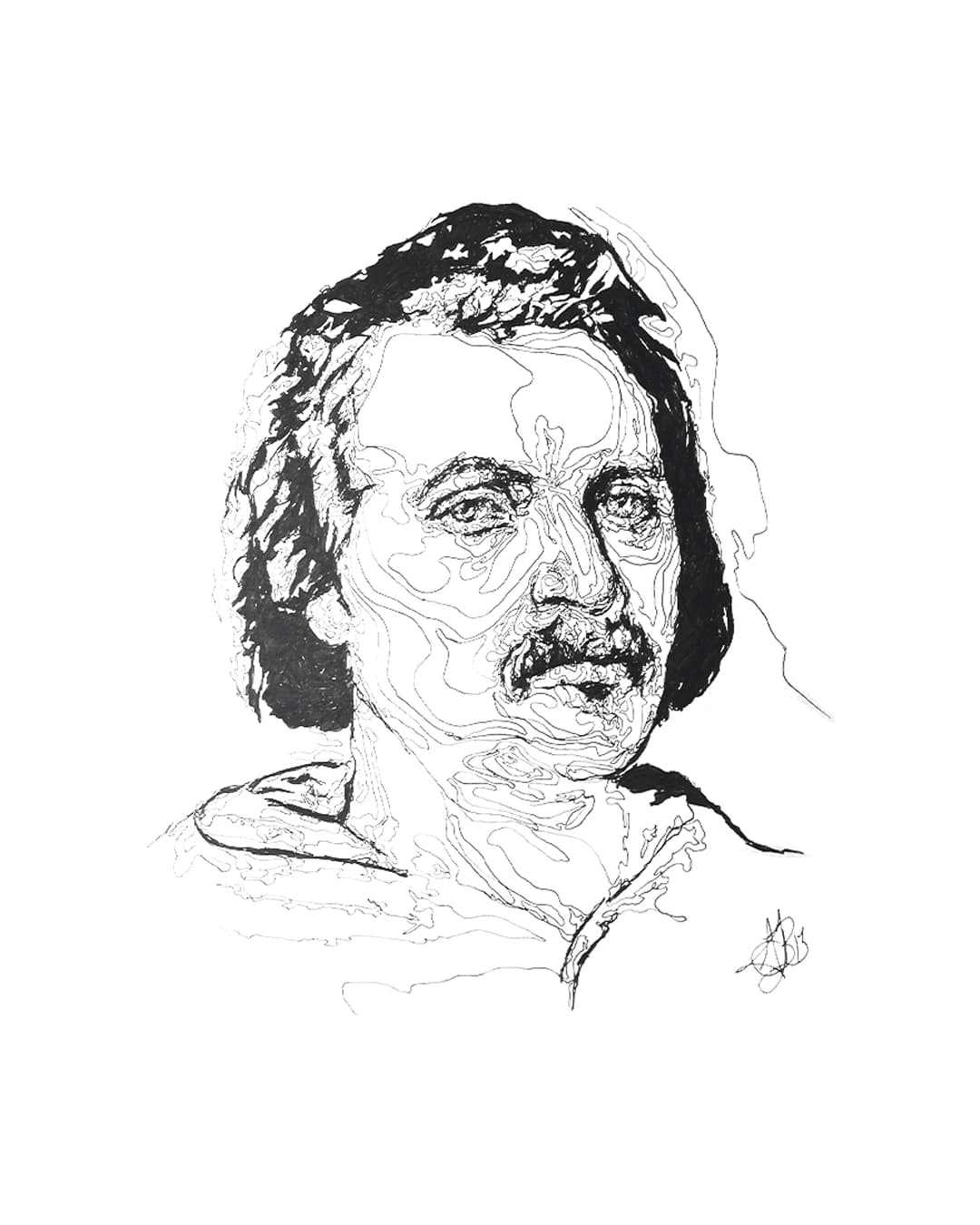 Pen and ink drawing by Augustus Rivers (Brightman), 2023