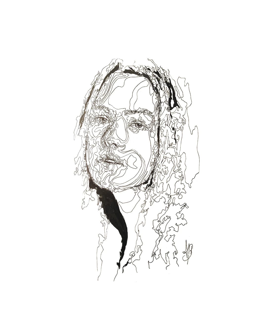 Pen and ink drawing by Augustus Rivers (Brightman), 2023