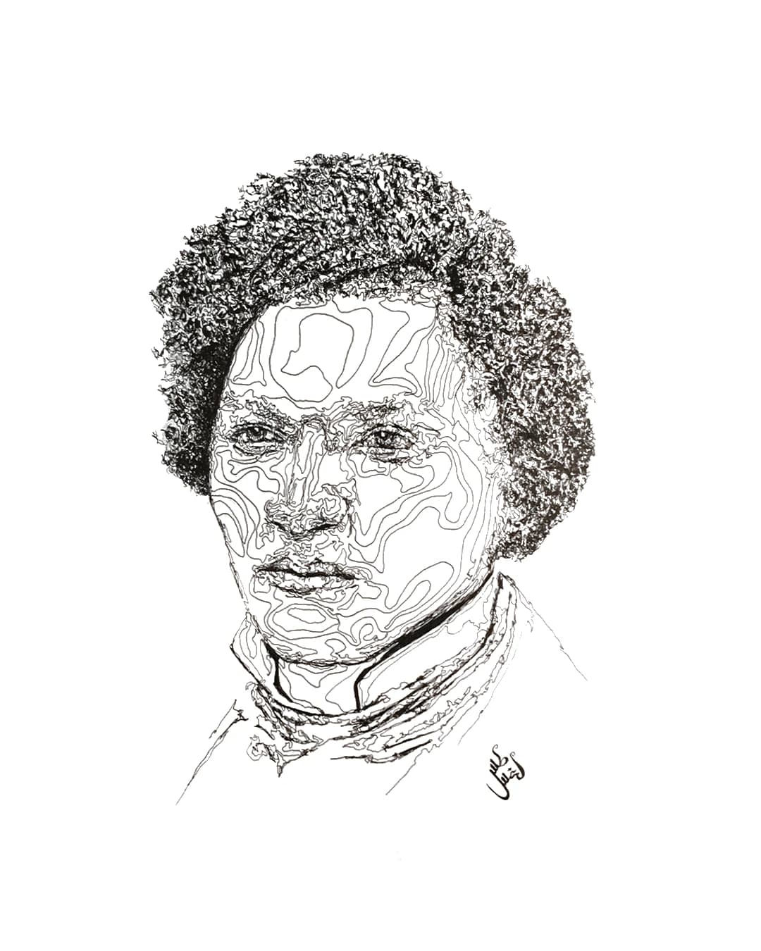 Pen and ink drawing by Augustus Rivers (Brightman), 2023