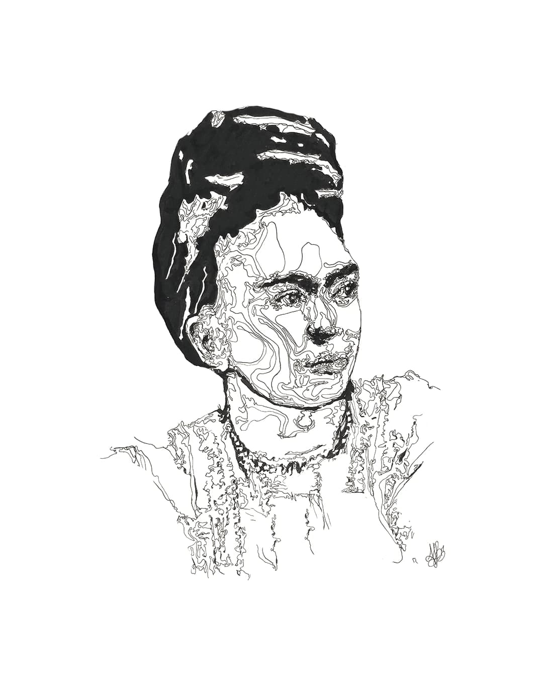 Pen and ink drawing by Augustus Rivers (Brightman), 2023