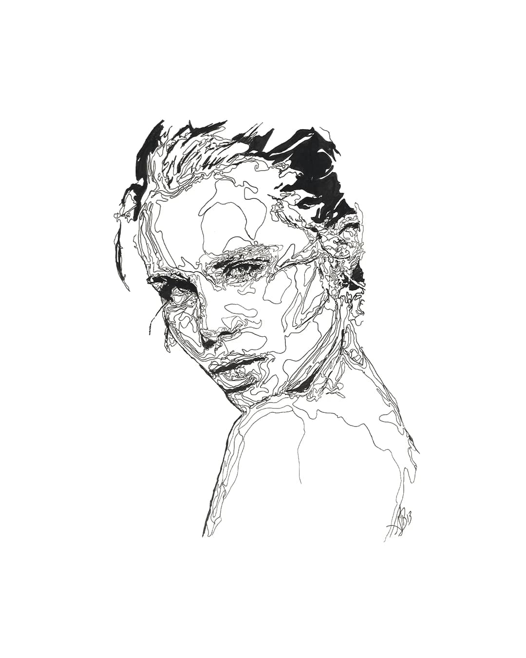 Pen and ink drawing by Augustus Rivers (Brightman), 2023