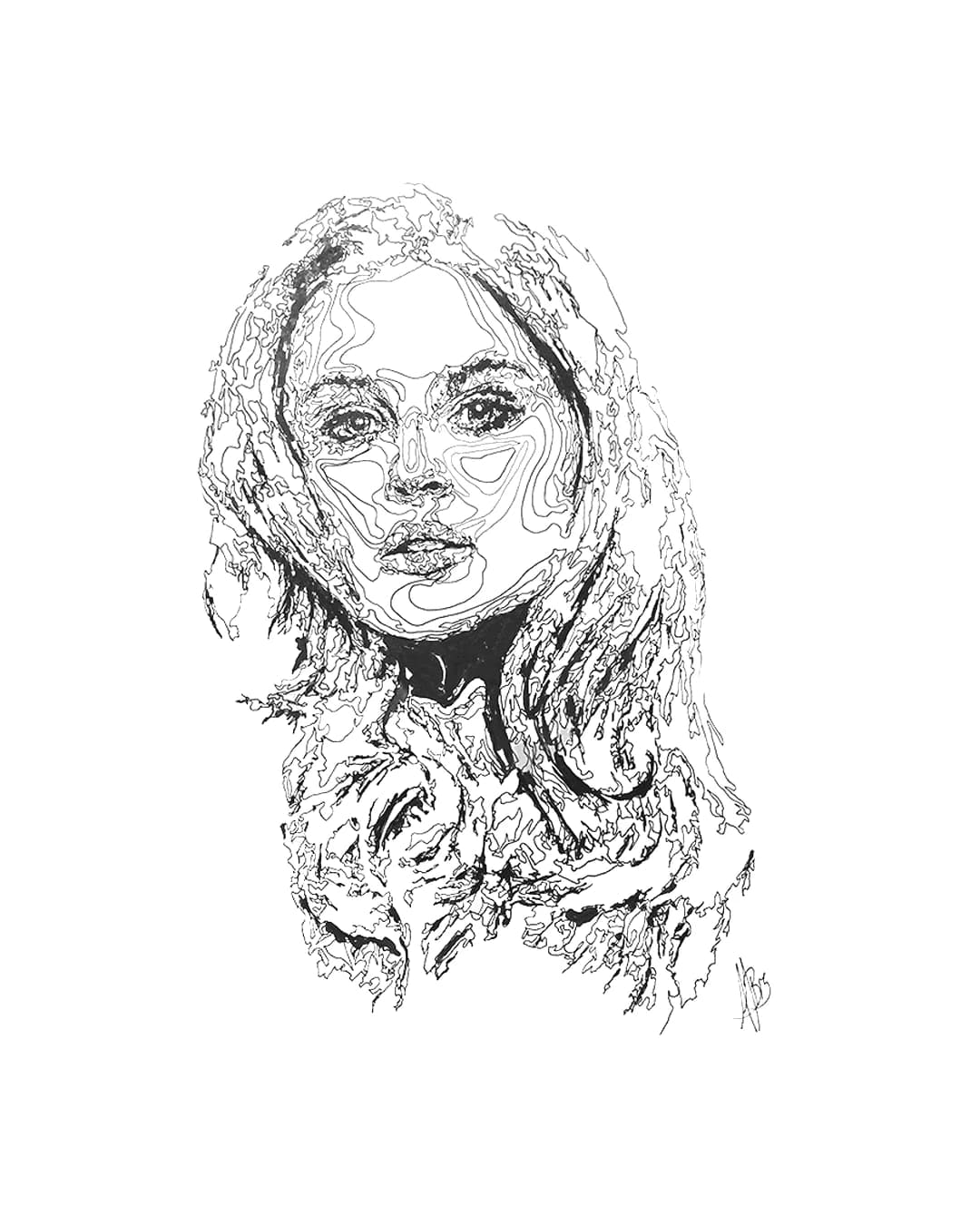 Pen and ink drawing by Augustus Rivers (Brightman), 2023