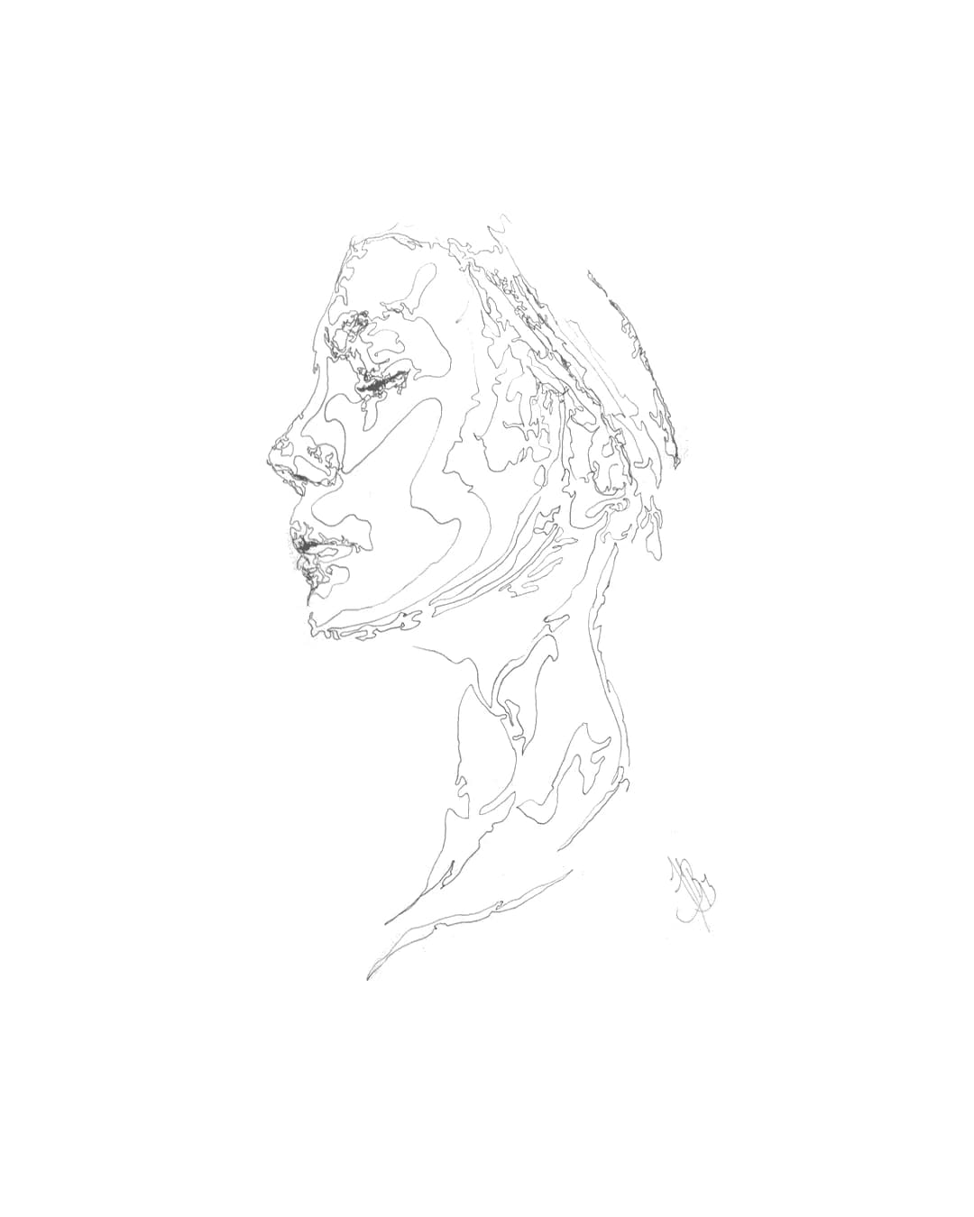 Pen and ink drawing by Augustus Rivers (Brightman), 2023