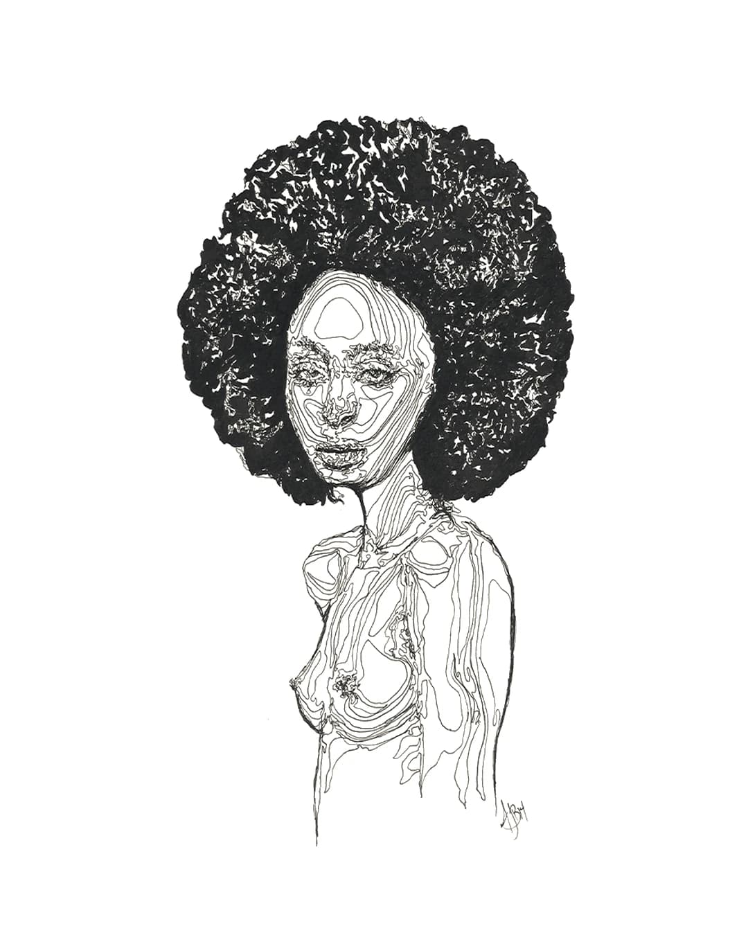 Pen and ink drawing by Augustus Rivers (Brightman), 2023