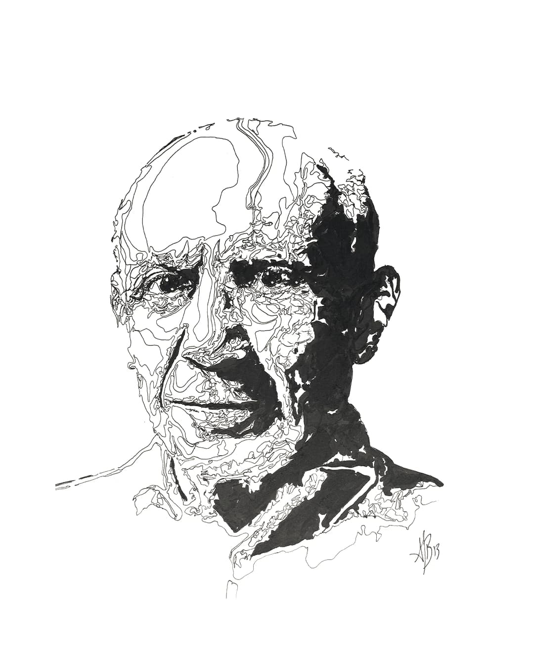 Pen and ink drawing by Augustus Rivers (Brightman), 2023