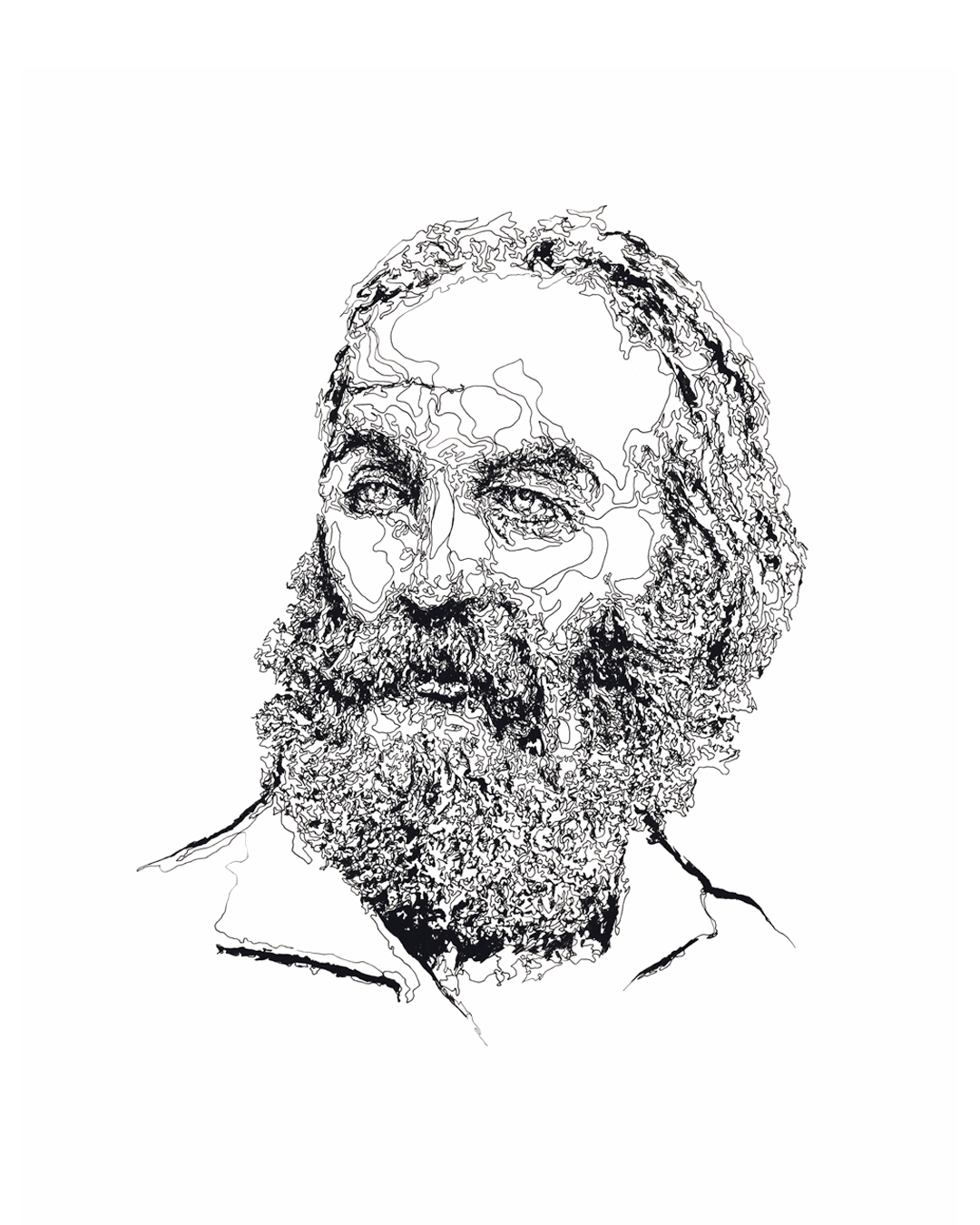 Walt Whitman drawing by Augustus Rivers Brightman